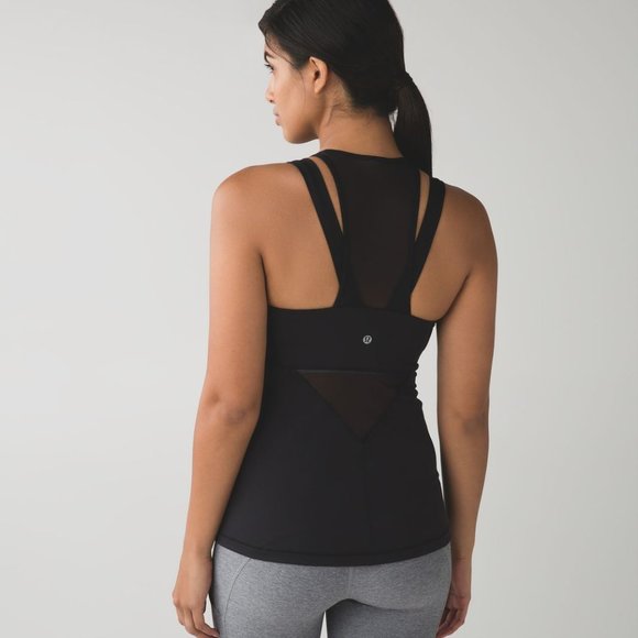 Lululemon Running In The City Tank Top Mesh With Built In Bra Size 4 - Picture 1 of 9